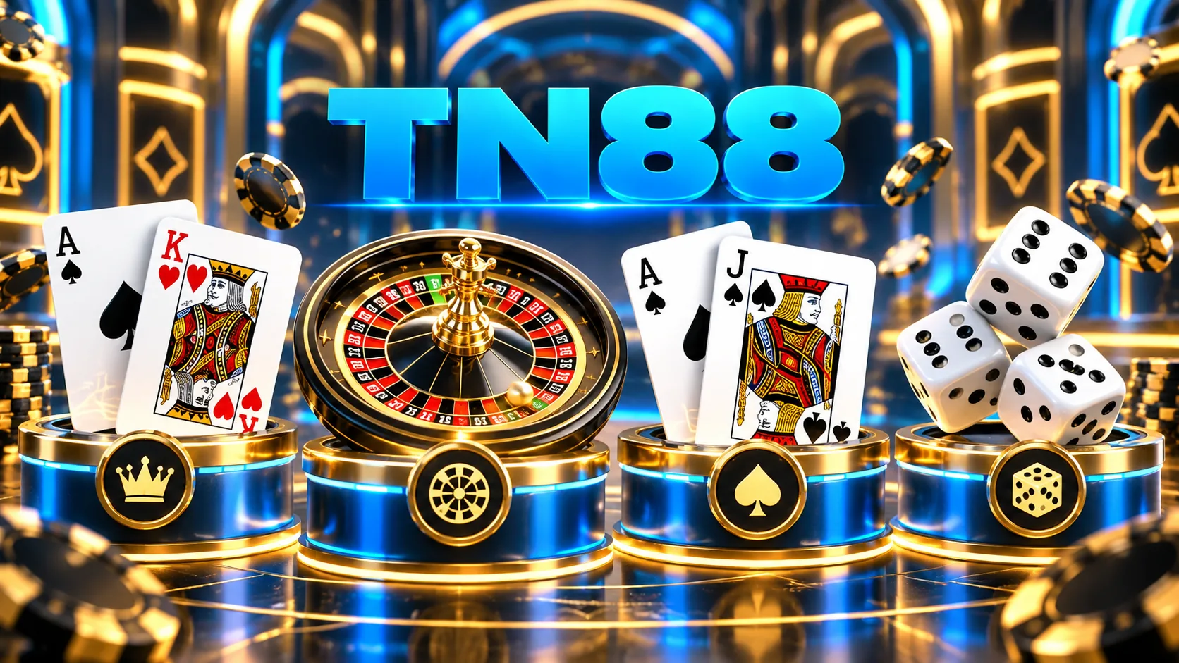 Các trò chơi Casino TN88 gồm baccarat, roulette, blackjack và Sic Bo